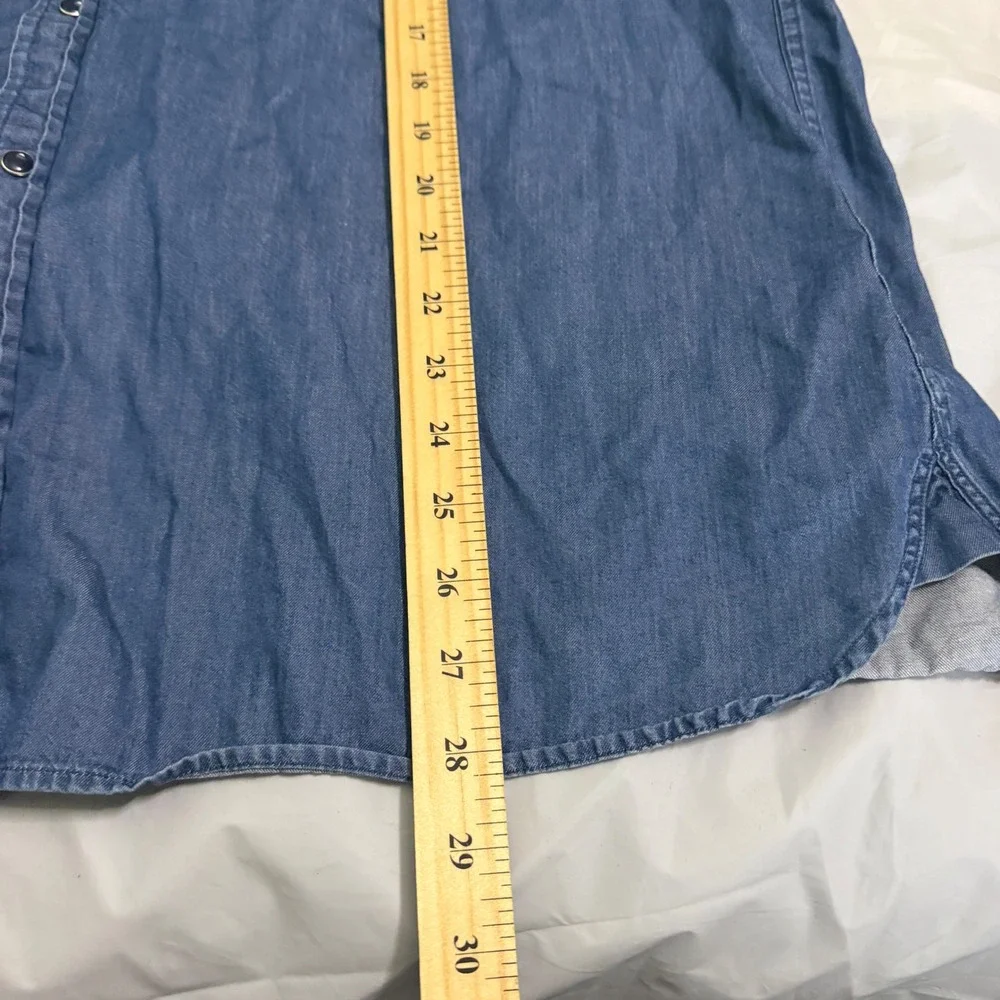 Brooks Brothers Mens Red Fleece Western Denim Shirt XXL Blue Cotton Snap Front